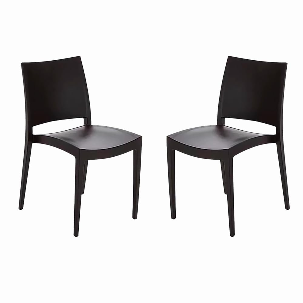 MBH - Krzesło gastronomiczne Bob w kolorze antracytowym do użytku wewnętrznego i zewnętrznego. Krzesło na taras, do baru, restauracji i kawiarni. Meble gastronomiczne (Zestaw 2 sztuk)