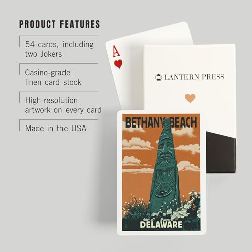 Baraja Bethany Beach Delaware Totem Pole 52 cartas póker miniatura 3