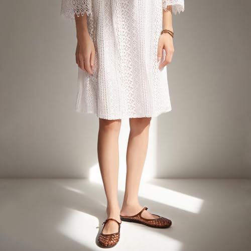 Clear Jelly Slide Sandals for Women Slip On Closed Round Toe Mesh Hollow Flat Mary Jane Mules Beach Jellies Comfortable Buckle Strap Slippers Shoes2