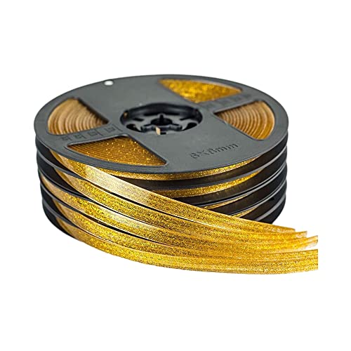 Image of Self-Adhesive PU Caulk Tape - Waterproof Caulk Strip for Bathroom, Kitchen, and Toilet (7.5mm Width,236 Inch /roll) (Gold)