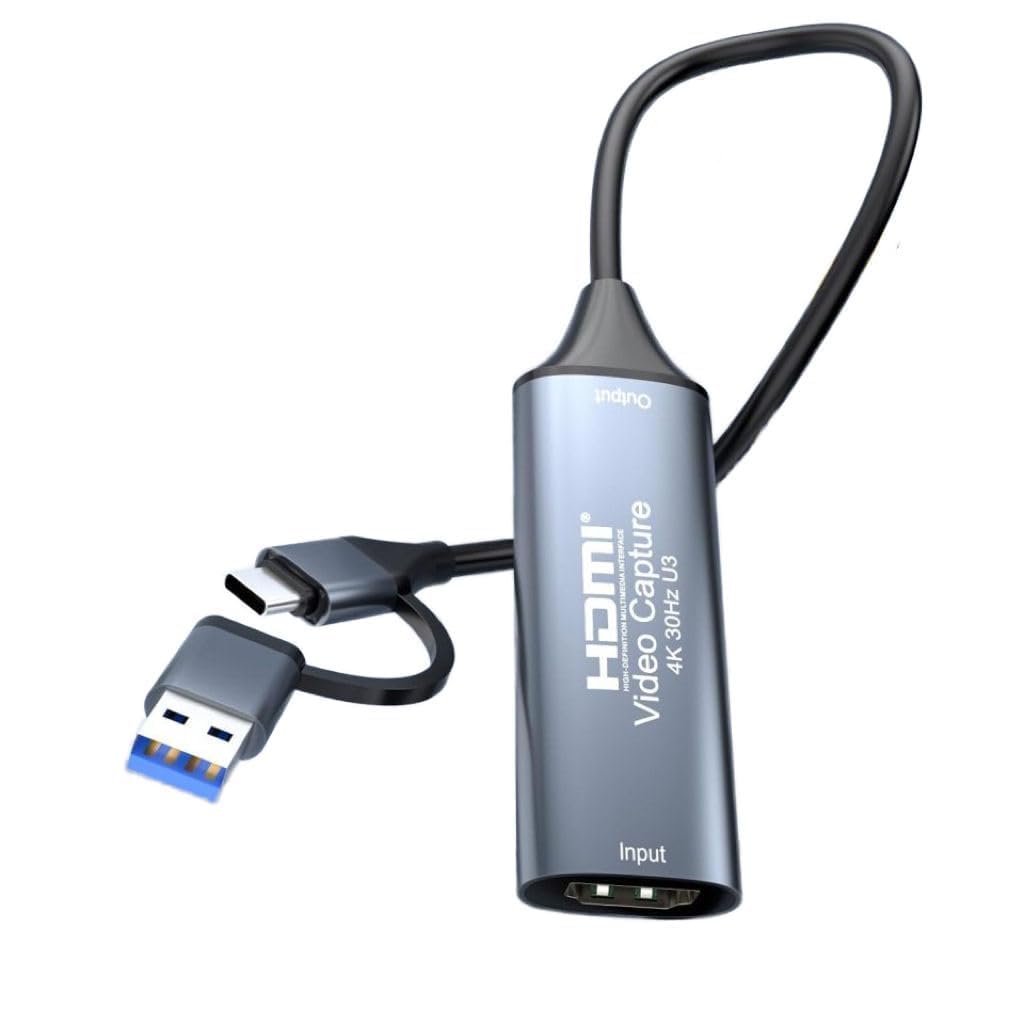 Video Capture Card, 4K HDMI to HDMI to USB-A/C USB 3.0 Capture Card,1080P 60FPS Capture Card for Streaming, Gaming, Compatible IPad Windows Android Mac OS Switch 2/Xbox/PS5/4/Camera Zoom OBS-image-25