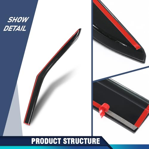 Image of PIT66 in-Channel Ventvisor Window Deflectors and Sun Visors 4 Pcs | Compatible with Ford Explorer 2020 2021 2022 2023 2024 2025 Interior Sun Visor Smoke
