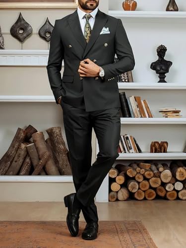 2 Piece Double Breasted Suit Men Slim Fit Wedding Suit for Men Prom Suits Formal Tuxedo3