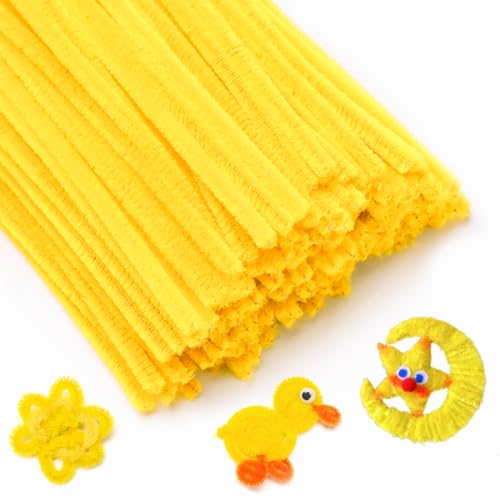 IOOLEEM Yellow Pipe Cleaners Chenille Stems for DIY Crafts and Party Decors Art and Craft Supplies.