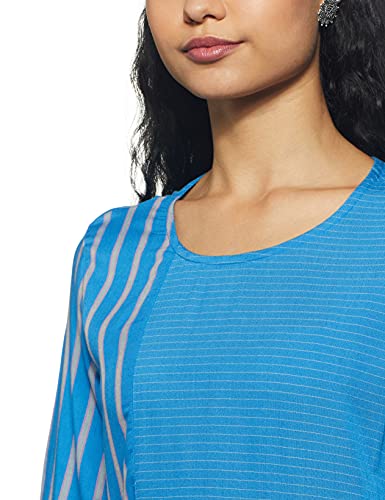 Image of Max Women's Striped Three-Quarter Sleeves Rayon A-Line Kurta