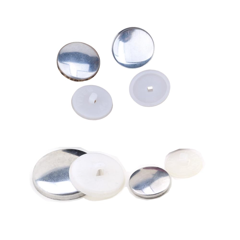 Bouton en tissu pour bricolage blanc nickel 19 mm pour remplacer les boutons perdus