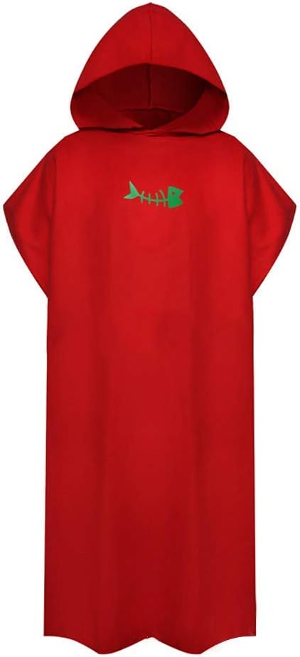 hehsd0 Be Outdoor Swimming with Hood Poncho Be Vacation Water Absorb Quick Dry Soft Surfing Diving Suit Gift for Adults Screen (Grey) – Red, Free Size