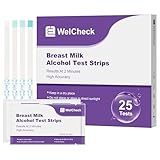WelCheck Breast Milk Alcohol Test Strips for Breastfeeding Moms, Alcohol Test Strips for Breastmilk, Detects Alcohol at Home in 2 Minutes, 25 Pack