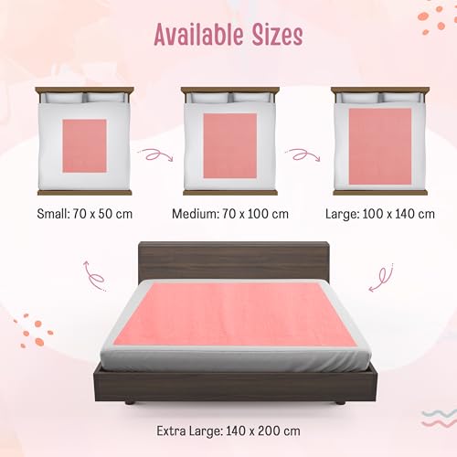 LuvLap Instadry Anti-Piling Fleece Extra Absorbent Quick Dry Sheet for baby, Baby Bed Protector, Waterproof baby sheet, Small size 50x70cm, Pack of 2, Sky Blue & Salmon Rose (Image - 6)