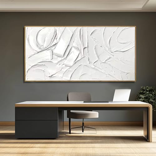 Image of Abstract Oil Painting Artwork Framed Canvas Art Maximalist Decor 24 inchx48 inch Modern Painting Wall Art Kitchen Decorations Wall White Office Decor