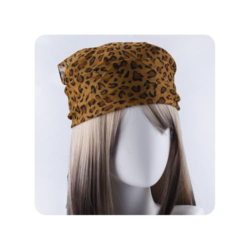 Leopard Print Headscarf for Women Silky Satin Lightweight Hair Scarf Headband Head Scarf for Women's Leopard Print Head Wrap Bandana for Girls Hair Wrapping Sleeping
