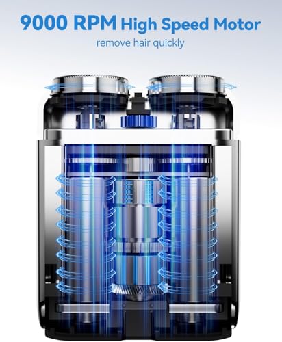 Image of Mini Electric Shaver for Men - USB C Fast Charge Portable Small Shavers with LED Display - IPX7 Waterproof Wet and Dry Travel Electric Razor Dual Head Pocket Shaver for Beard Face