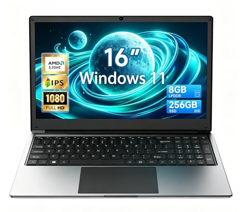 Image of 16 inch Laptop Computer,8GB RAM 256GB SSD Storage Laptop PC,with AMD A9 Processor(up to 3.2GHz)