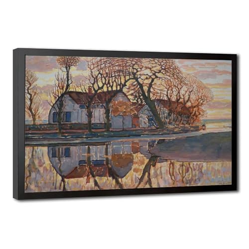 Poster Mondrian Farm Near Duivendrech impression toile pour habiller un mur vide