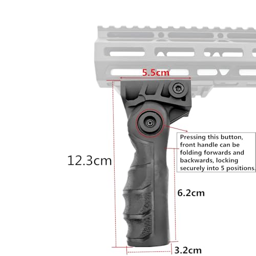ProWildGear Nylon Archery Folding Front Handle for Crossbow and Airsoft for 20mm Picatinny Rail