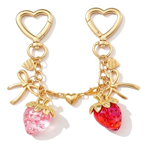 Thalireth Cute Strawberry Friendship Keychain