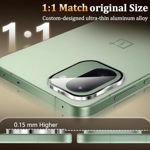 Image of 4YouQuality Camera Lens Protector Compatible with OnePlus 15R (Silver) | 9H Tempered Glass Camera Guard | Military-Grade Protection | Scratch & Impact Resistant | HD Clear | Perfect Fit Design | Easy Installation | Pack of 1