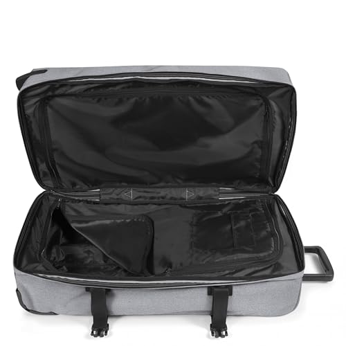Image of Eastpak Tranverz L - 121L Large Wheeled Luggage with Dual Compartments, TSA Lock, Compression Straps & Smooth-Wheeling System, Sunday Grey