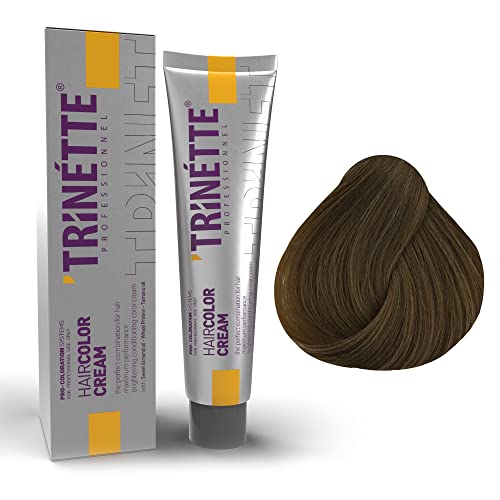 Trinette Tinte permanente profesional no 8.0 rubio claro intenso 100 ml – cobertura intensa, resultados de color natural profundo, color duradero, acabado uniforme de salón