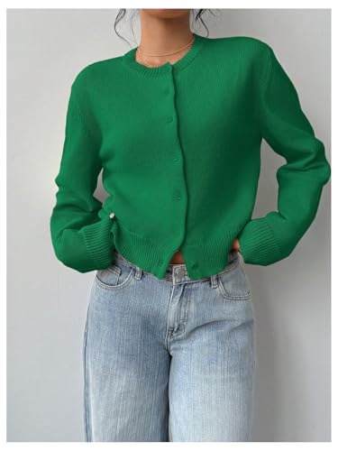 Image of SOLY HUX Women's Button Down Cropped Lightweight Cardigan Sweater Cute Fall Fashion 2026