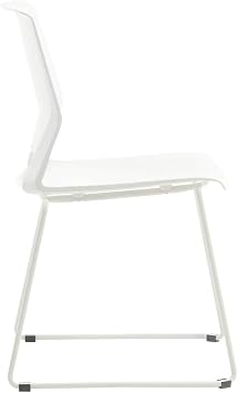 Sidanli Waiting Room Chairs, White Reception Chairs with Strong Frame-(Set of 4)