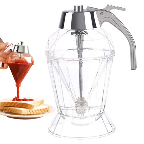 Tarros de almacenamiento de miel | Dispensador de tarros de miel transparente de 8 onzas | Tipo de empuje, botella de almacenamiento de con tapa de soporte, elegante, olla