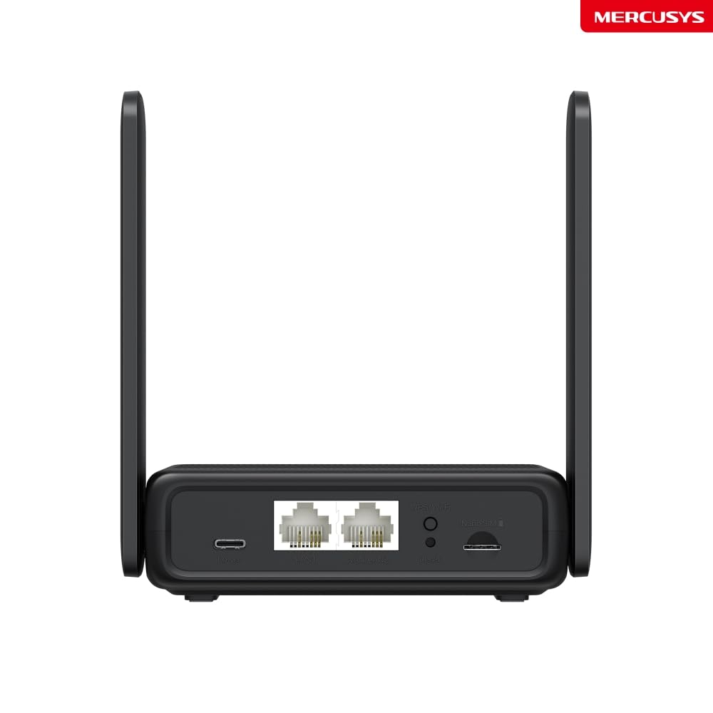 MERCUSYS MB113‑4G - Router 4G LTE Portátil, Wi‑Fi N‑300 hasta 32 Dispositivos, SIM Nano Plug & Play, USB‑C Powerbank y VPN