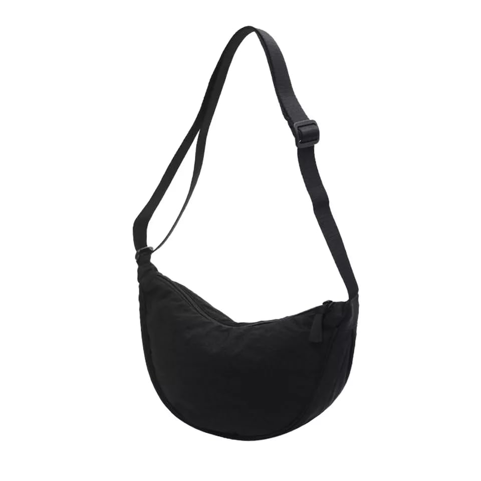 Crescent Bag Half-moon Shaped Crossbody Shoulder Bag with Adjustable Strap for Women Men School Sport Travel