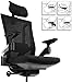 immagine 1ANGEL QUEEN Sedia ergonomica da Ufficio Sedia in Tessuto a Rete con Schienale Alto con braccioli Regolabili 4D Sedia da Computer Regolabile in Altezza e Supporto per la Testa Regolabile - Nero