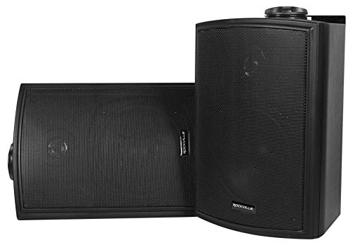 Rockville Pair HP5S BK 5.25' Indoor Outdoor Wall Mount Home Speakers