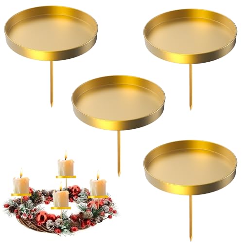 Adventskranz Kerzenhalter,8cm Gold Adventskerzenhalter Metall...