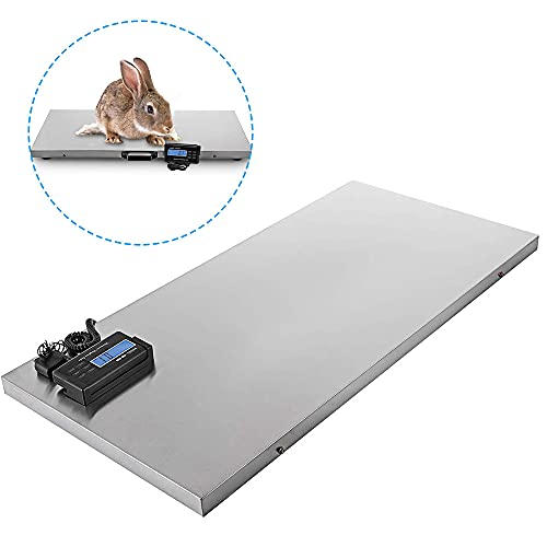 Lenjkyyo Electronic Digital Pet Power Scale, Professional Livestock Vet Scale, Animal Scale, Stainless Platform Weight Scales For Pet Dog/ Sheep/ Goat/ Cat/ Hog (1100Lbs) #TOP1