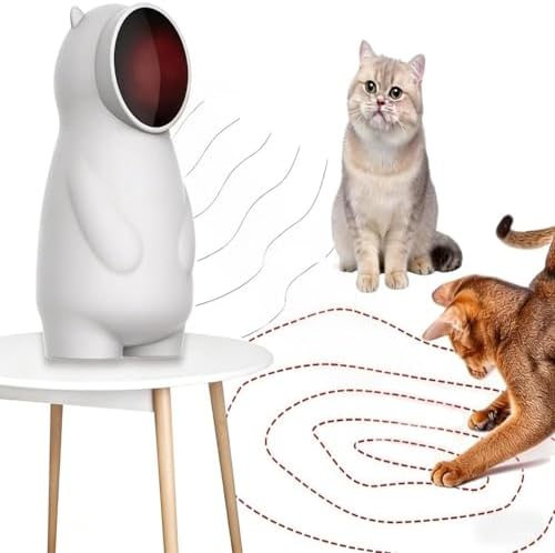 Juguetes para Gatos, Luz LED para Gatos con trayectoria Real y Recargable, activada por Movimiento, automática, Juguete Interactivo para Gatos de Interior/Cachorros/Perros