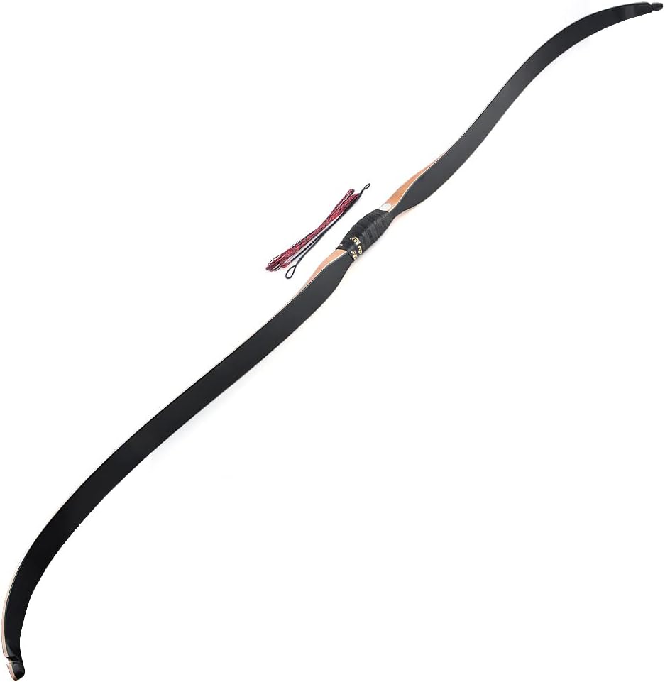 AMEYXGS 56IN Traditional Handmade Hunting Longbow Horsebow Hunting Bow Archery Recurve Bow 15-50lbs