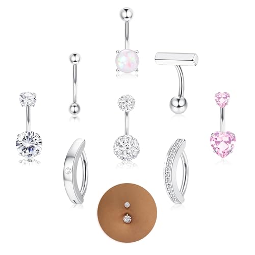 MILACOLATO 14G Piercing Ombligo Acero Quirurgico Oro Plata 316L