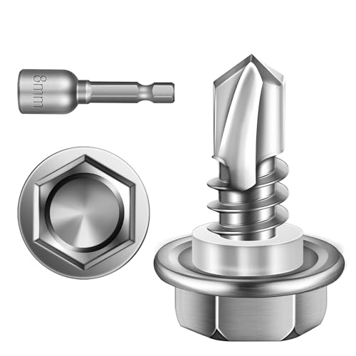 Mywish 板金セルフタッピングねじ410ブラックシルバーステンレススチールトラスヘッド用300個 高強度クイックタッピングLJZW19