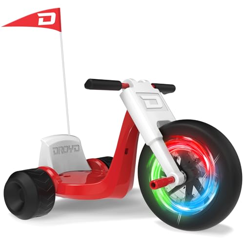 Droyd Romper Electric Tricycle for Kids 3+ Years, 24V Toy 3-6 MPH Max Speed & 45 Mins Max Long Lasting, Parental Speed Control Safe Trike with Adjustable Seat & LED Lights for Kids Gifts