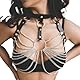 VKFOFEG Punk Harness Damen Leder Body Brust, Einstellbar Damen Brust Ketten, Sexy Dessous für Sex, Leder Harness für Frauen Sexy Outfit für Party Bondage Geschirre