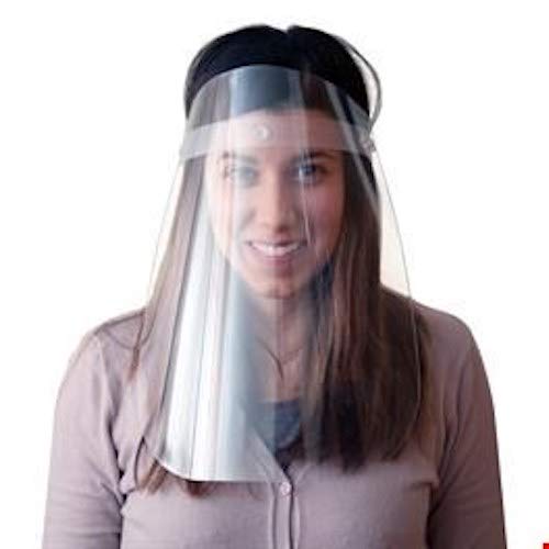 Displayshop 10 Viseras Protectoras Transparentes para la Cara con Cierre de Velcro
