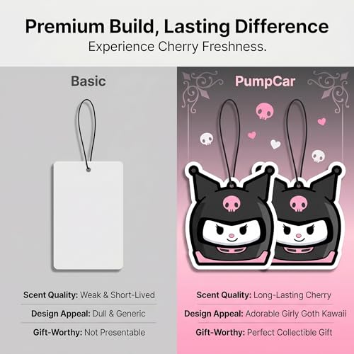 Image of PumpCar 2 pieces Evil Racer Bunny double-sided hanging cartoon Vanilla-scented funny car air freshener Cool hanging for rearview mirror Car Interior Accessories Gifts