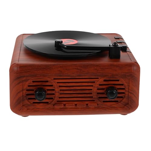 CATIEBYE Altavoz Retro Vinilo Mini Reproductor de Vinilo de Escritorio Portátil con Sonido Graves Profundos para Oficina Hogar Fiesta Decoración Creativa