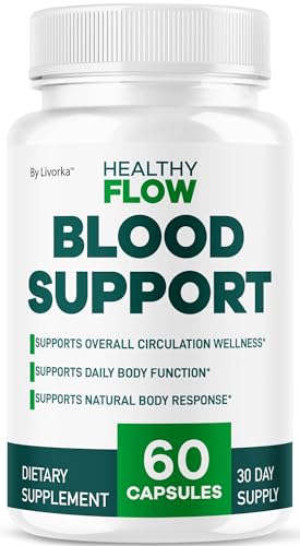 Healthy Flow Blood Support - HealthyFlow Support Supplement Capsules Daily Premium Advanced Formula Pills - Maximum Strength Vitamins for Overall Health & Wellness 60 Capsules for 1 Month