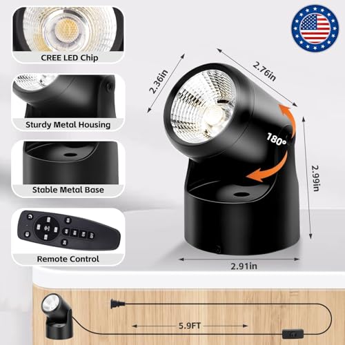 Image of Uplights Indoor, 4 Pack 24W Uplighting with Timer and Remote, Stepless Adjustable Color Temperature and Dimmable Floor Can Light, 6000K Accent LED Spot Lights for Plant, Artwork, Corner, Wall