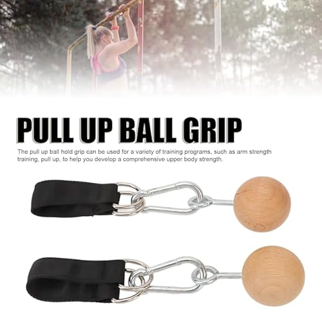 Tissting Pull Up Ball Grip, Wooden Nonslip Training Tool for Strength Enhancement - Versatile Home Gym Equipment for Arm and Hand Strengthening, Compact and Portable for Indoor and Outdoor Use