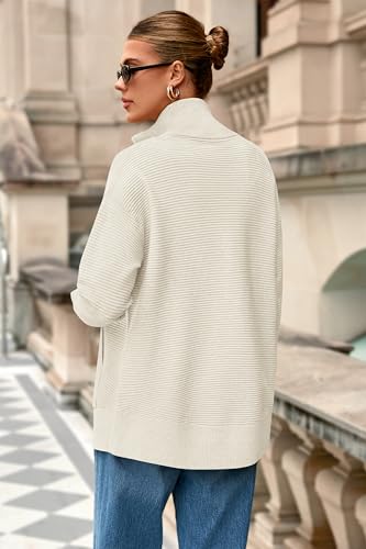 Image of PRETTYGARDEN Womens Long Sleeve Zip Up Ribbed Cardigan Sweaters