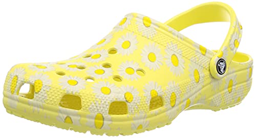 Image of crocs Unisex-Adult Classic Yellow Daisy Clog - 11 UK (206375-7HE)