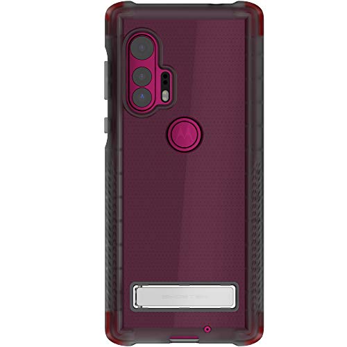 Ghostek Covert Moto Edge Plus Clear Case With Stand Super Slim Fit Shockproof Design Heavy Duty Protection Hand Gripper Bumper Wireless Charging Compatible For 2020 Moto Edge+ (6.7 Inch) - (Smoke) #TOP22