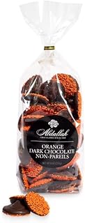 Abdallah Chocolates, Dark Chocolate Orange Non Pareils, sold as a Two Pack, two 8 oz bags