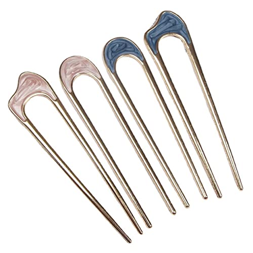Épingles à cheveux en forme de U Healeved : 16 pièces bleu et rose pour chignons