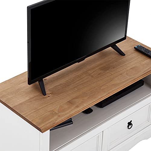 TV Lowboard Campo im Mexiko Stil aus Kiefer mit 2 Schubladen